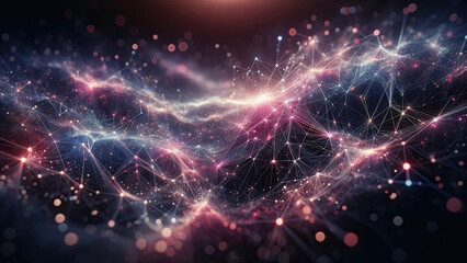 Cosmic Network Connections - Abstract Digital Universe Background for Tech and Science