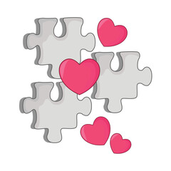 love puzzle illustration