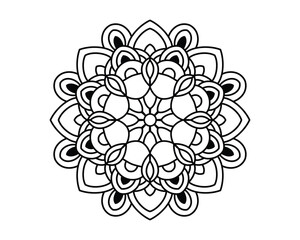 simple and artistic mandala design for coloring book, wall art and henna design