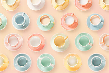 A morning cup of coffee pastel design