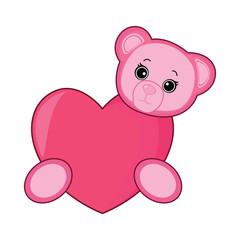 love with teddy bear illustration