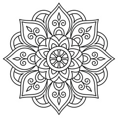 oriental style mandala design , relaxing mandala art
