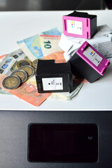Replacement of used printer cartridges with new cartridges. It is often an expensive expense.