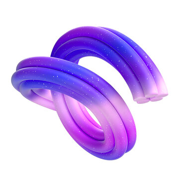 3D matte gradient sweet abstract shape. Cute colorful squiggle, quirky object marshmallow