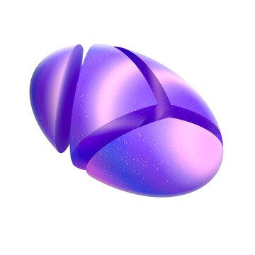 3D gradient pebble shape. Bold colorful quirky stone