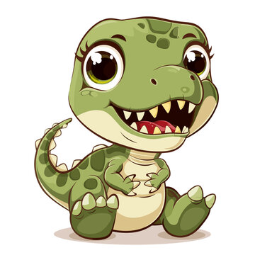 Cute crocodile cartoon character isolated on white background. Vector illustration.