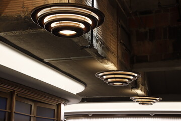 Art Deco style lamps in the corridor of a building