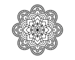 mandala design for coloring book , henna design and yoga logo