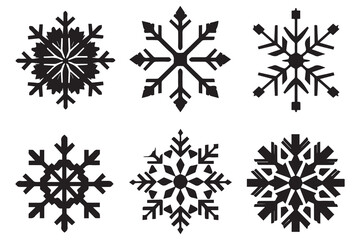 snowflake silhouettes white background