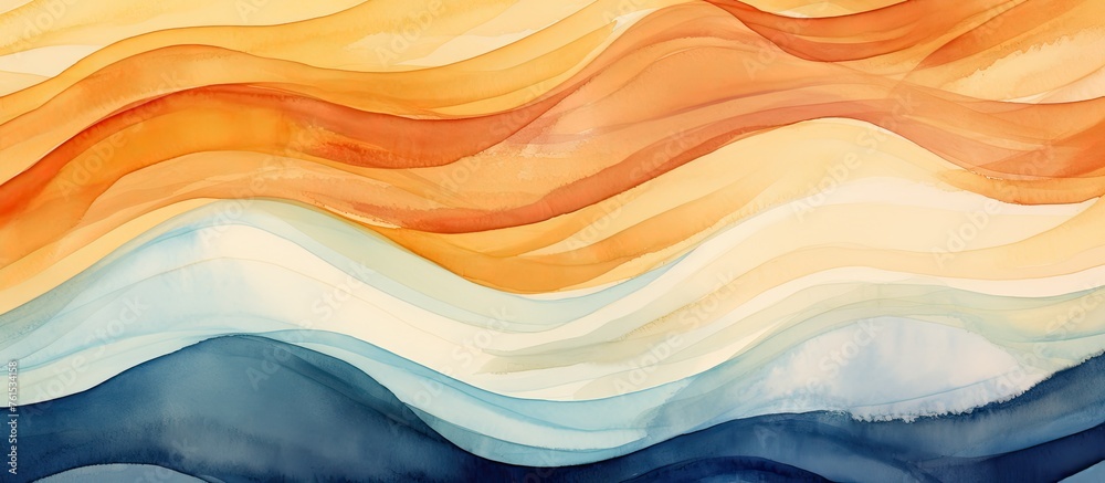 Canvas Prints a detailed watercolor painting capturing the intricate patterns and shades of waves, featuring shade