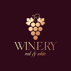 Wine Grape Logo Red And White Luxury Wine Winery