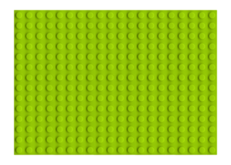 Vintage plastic brick long plate isolated. Old toy surface style background. Pattern of green squares.