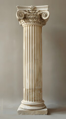 An Elegant Exhibition of Ancient Greek Architecture: The Flawlessly Fluted Ionic Column - obrazy, fototapety, plakaty