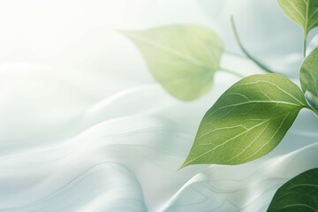 closeup abstract fiber on leaves above light textured background