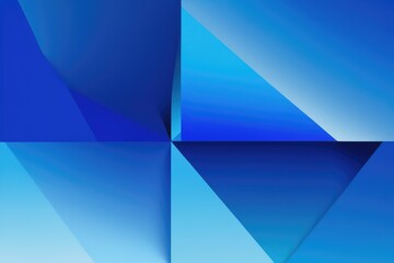 An array of overlapping triangles, dominance of shades of blue ranging from the palest sky to the deepest sapphire, varying sizes and orientations evoke a sense of depth, digital painting, geometrical