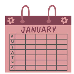 January Calendar Illustration