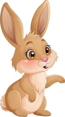 Cute rabbit cartoon on white background - 761539385