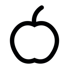 black vector apple icon on white background