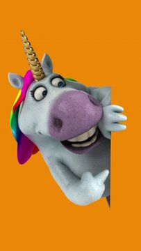 Fun 3D cartoon Unicorn (with alpha channel)