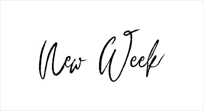 New Week - lettering vector isolated on white background