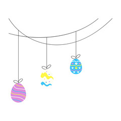 Hanging easter egg decoration