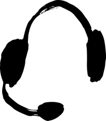 Dry Brush Grunge Icon Headphone for Support - 761540912