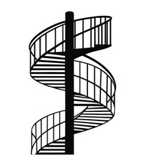 spiral staircase glyph and line vector illustration. stairs, staircase, ladder
