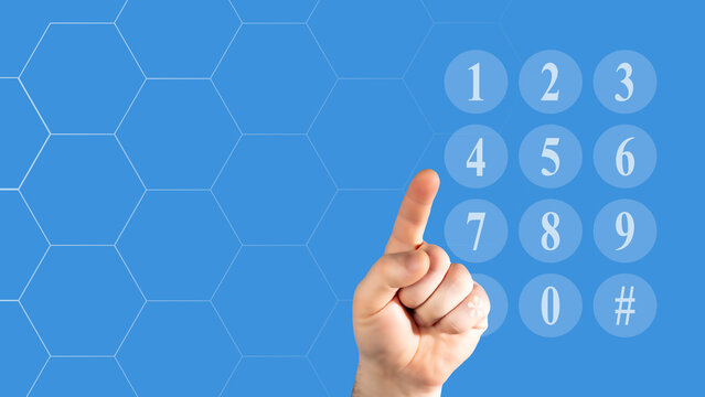 Hand and Virtual Numeric Keypad, the concept.