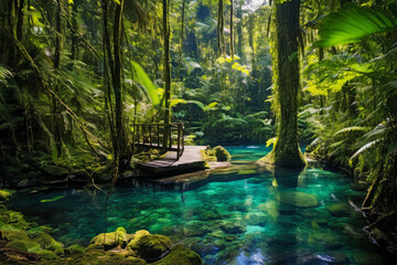 Pond in the tropical forest - 761543345