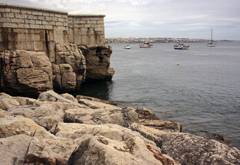 Portugal. Cascais. An ancient fortress located on the shores of the Atlantic Ocean.