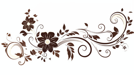 decorative corner design with stylized flowers