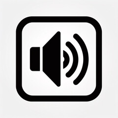 Icono negro de altavoz para controlar volumen de sonido.