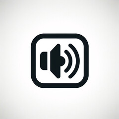 Icono negro de altavoz para controlar volumen de sonido.