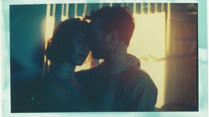 Intimate Couple in love Moment in Retro 80s Aesthetic