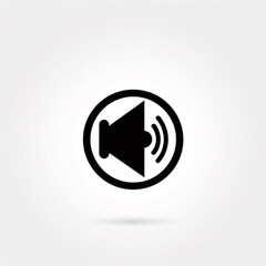 Icono negro de altavoz para controlar volumen de sonido. - obrazy, fototapety, plakaty