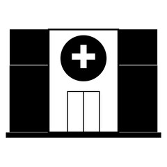 black and white hospital