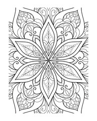 Vector outline mandala decorative and ornamental design for coloring page .vector mandala circles
