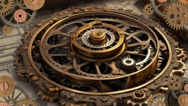 steampunk style old watch mechanism
