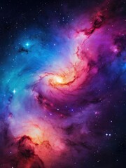 Nebula and stars in night sky web banner. Space background. - obrazy, fototapety, plakaty