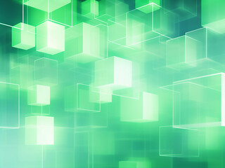 Fototapeta na wymiar A vibrant cubic green background. AI Generation.