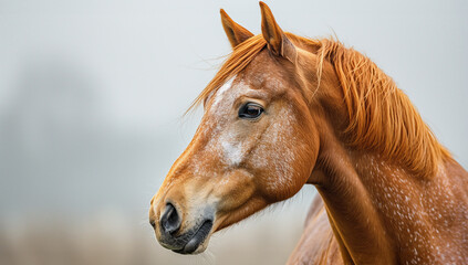Heritage Breeds Celebrate the diversity of horse breeds with portraits of rare and heritage breeds against a simple white background. Image generated by AI - obrazy, fototapety, plakaty