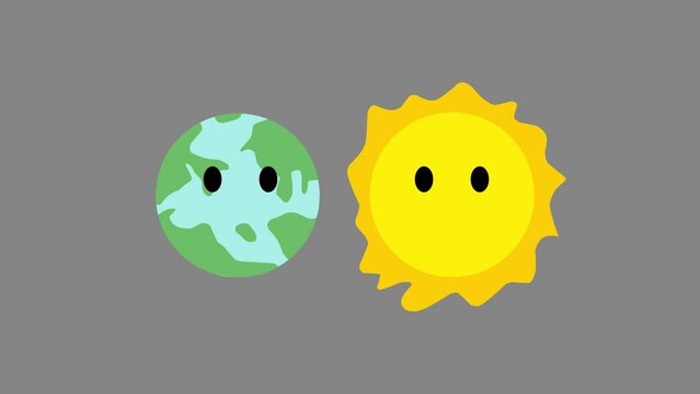 animation of the earth and sun side by side