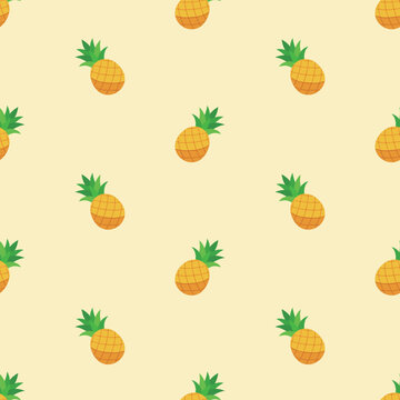 Hand drawn pineapple vector seamless pattern