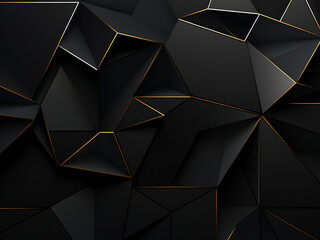 Abstract geometric black background. AI Generation.
