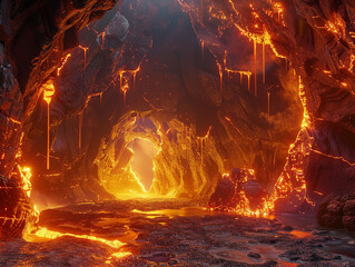 A sorceress's lair inside a living volcano