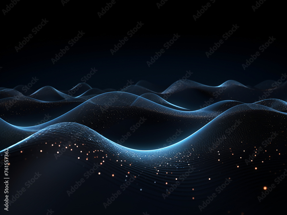 Sticker black background adorned with intricate geometry. ai generation.