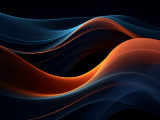 Dark background complemented by intricate geometric waves. AI Generation.