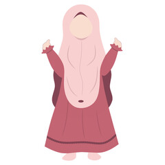 Little Girl Muslim Illustration