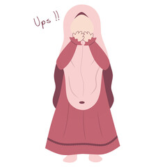 Little Girl Muslim Illustration