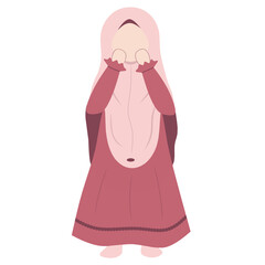 Little Girl Muslim Illustration